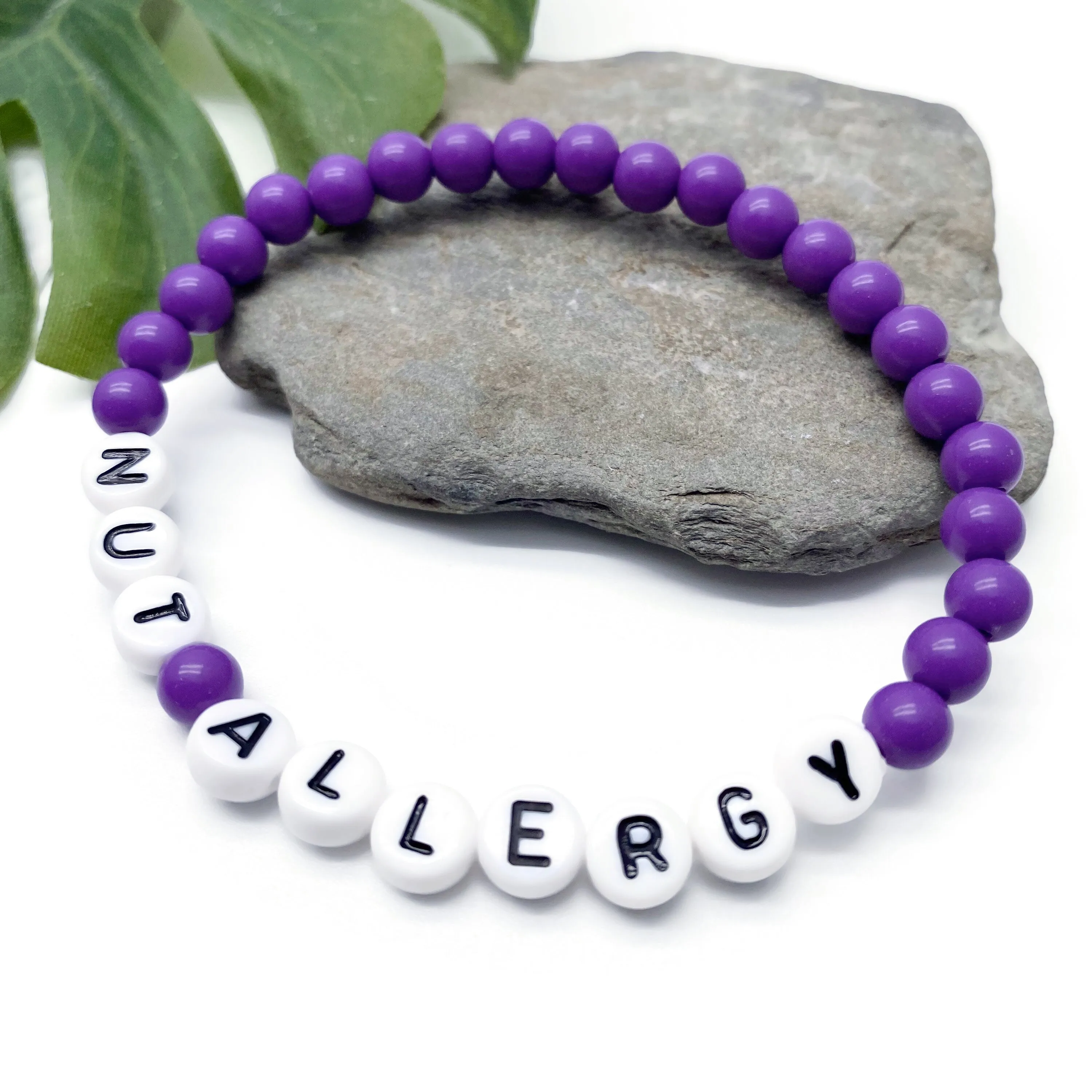 NUT ALLERGY Acrylic Letter Bead Bracelet