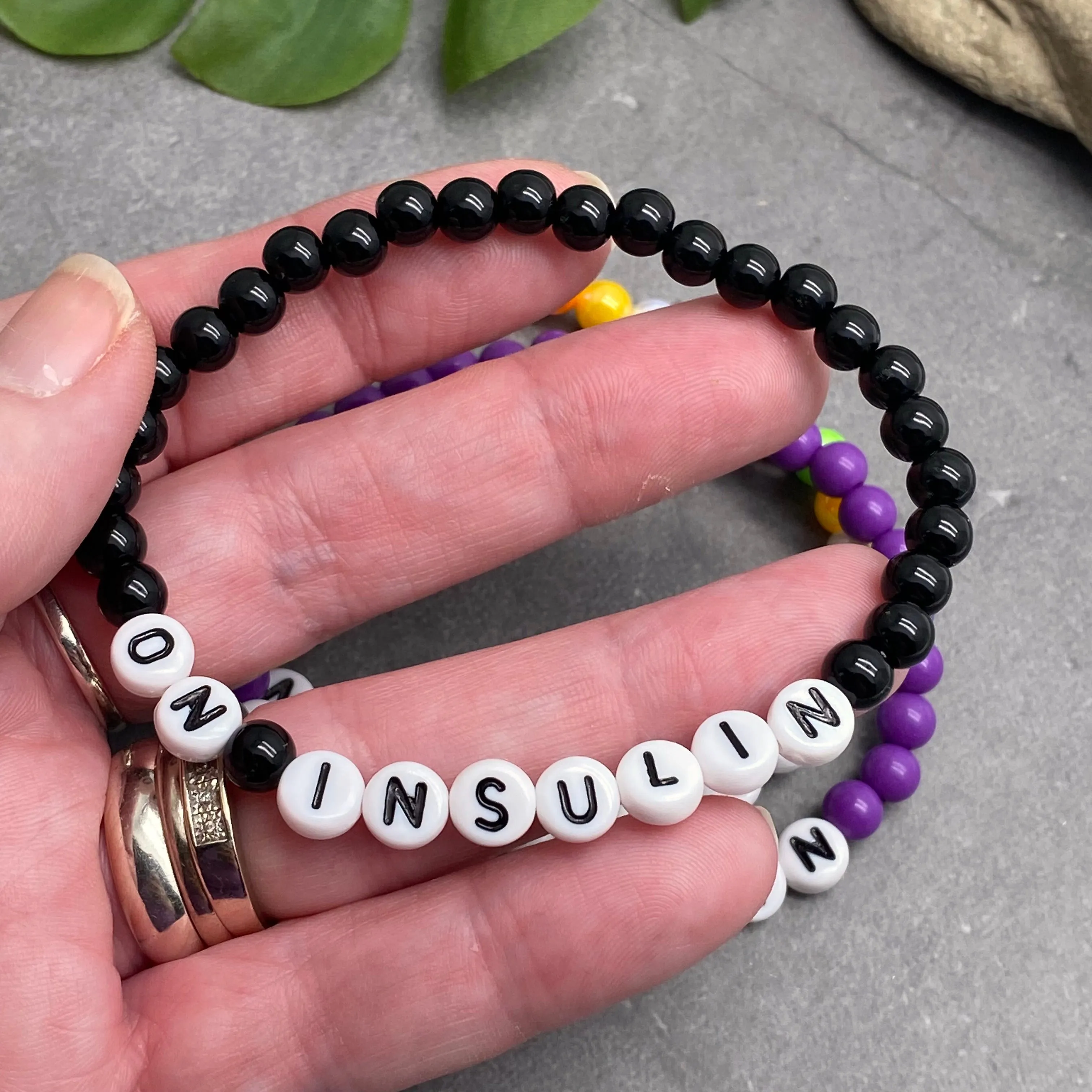 ON INSULIN Acrylic Letter Bead Bracelet