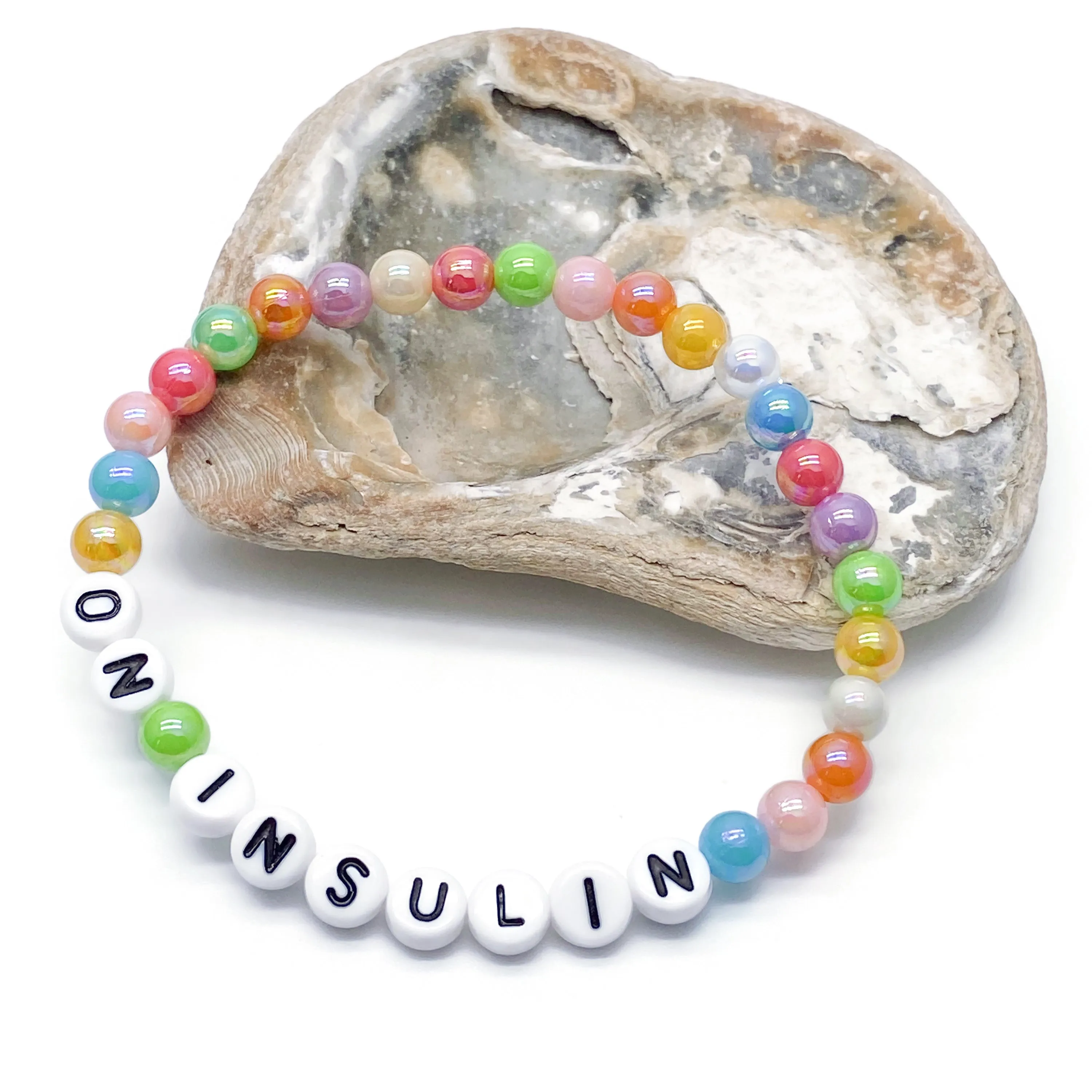 ON INSULIN Acrylic Letter Bead Bracelet