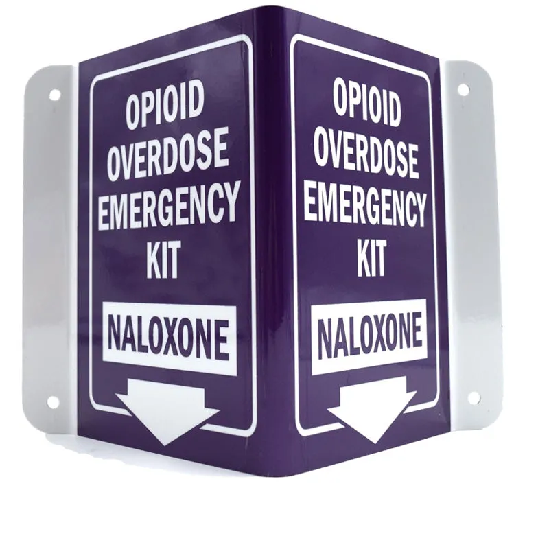 Overdose Emergency Wall Mounted Location Sign for Narcan and Naloxone
