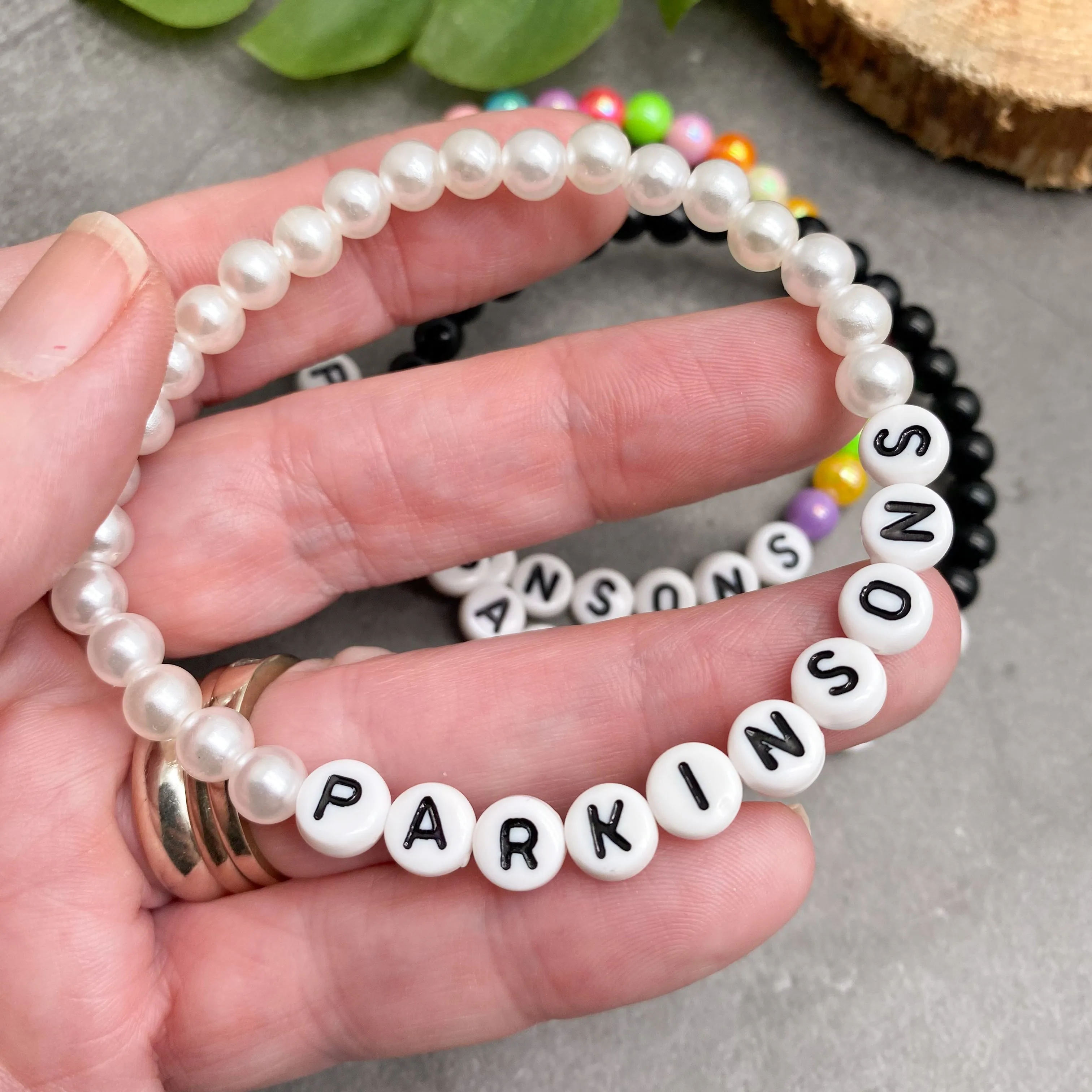 PARKINSONS Acrylic Letter Bead Bracelet