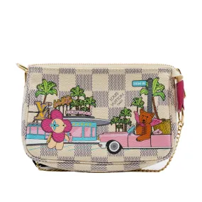 pochette accessories with vivian pear in damier azur