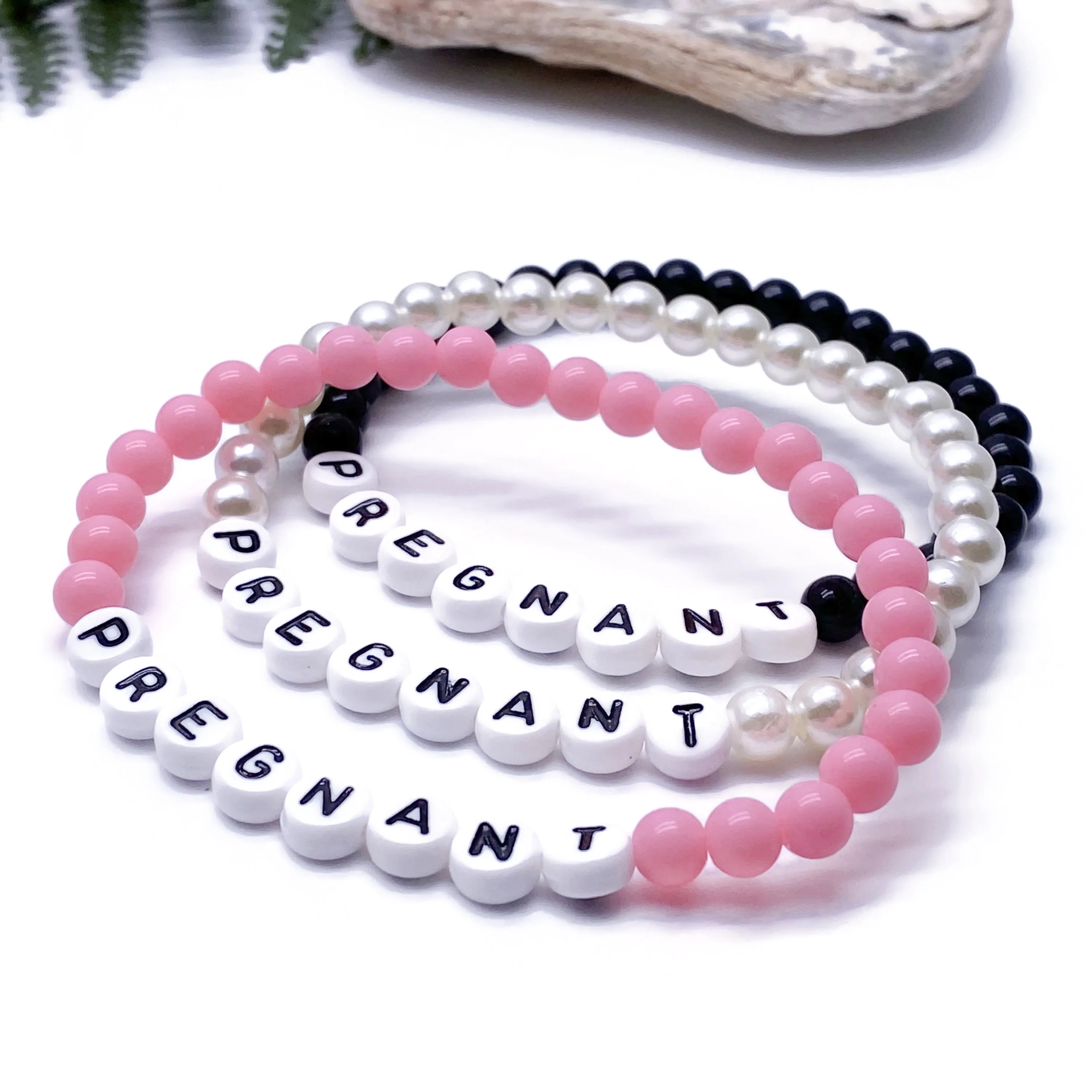 PREGNANT Acrylic Letter Bead Bracelet