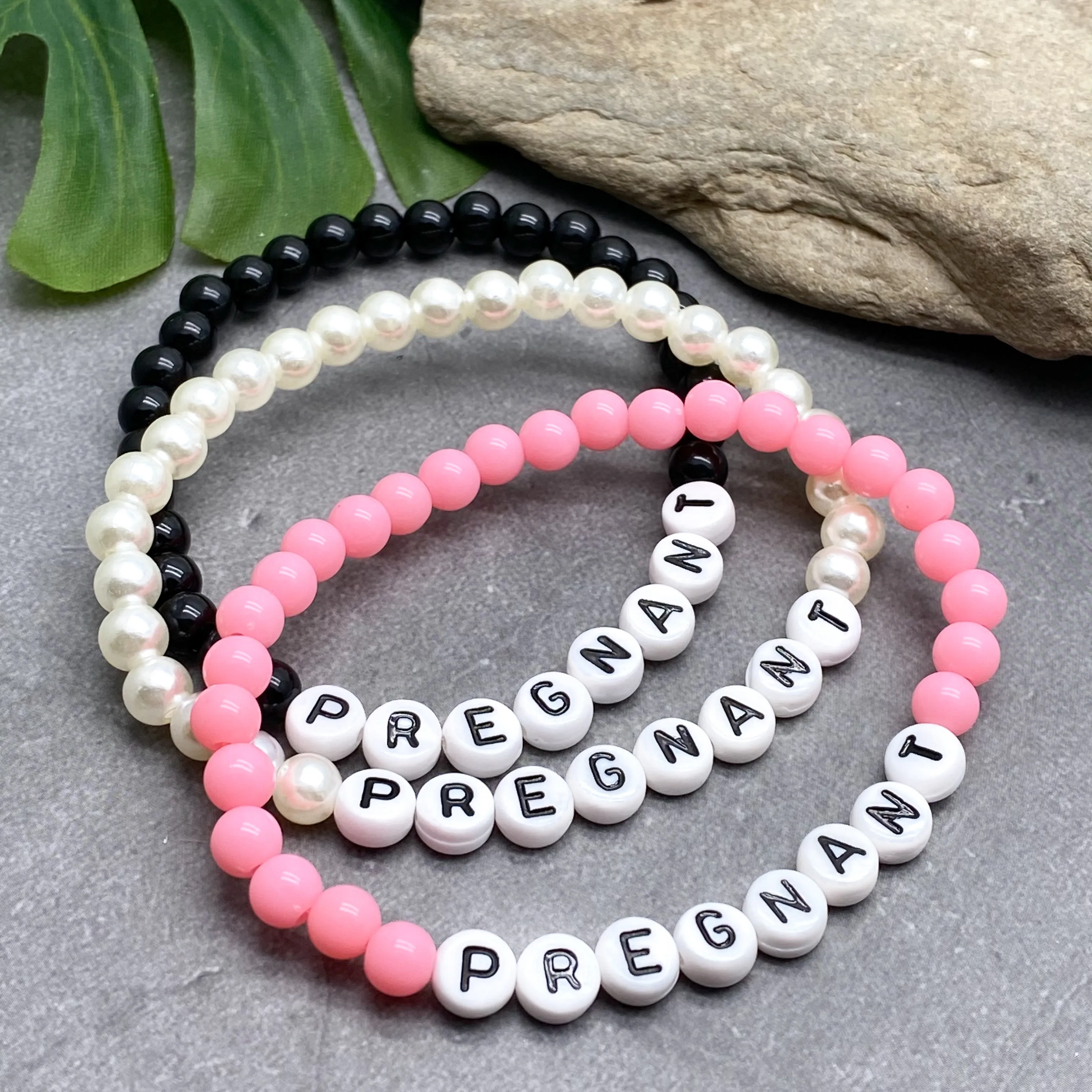 PREGNANT Acrylic Letter Bead Bracelet