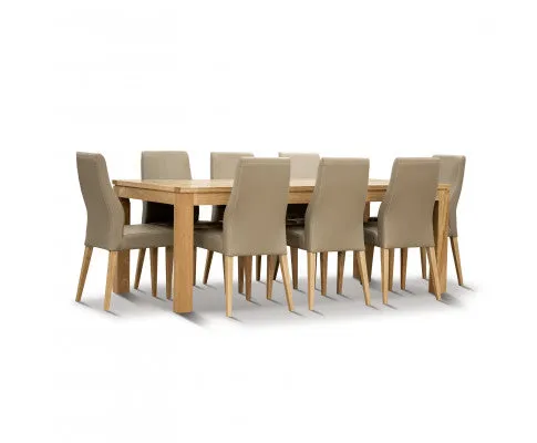 Rosemallow Dining Chair Set of 2 PU Leather Seat Solid Messmate Timber - Silver