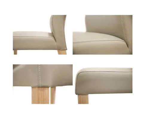 Rosemallow Dining Chair Set of 2 PU Leather Seat Solid Messmate Timber - Silver
