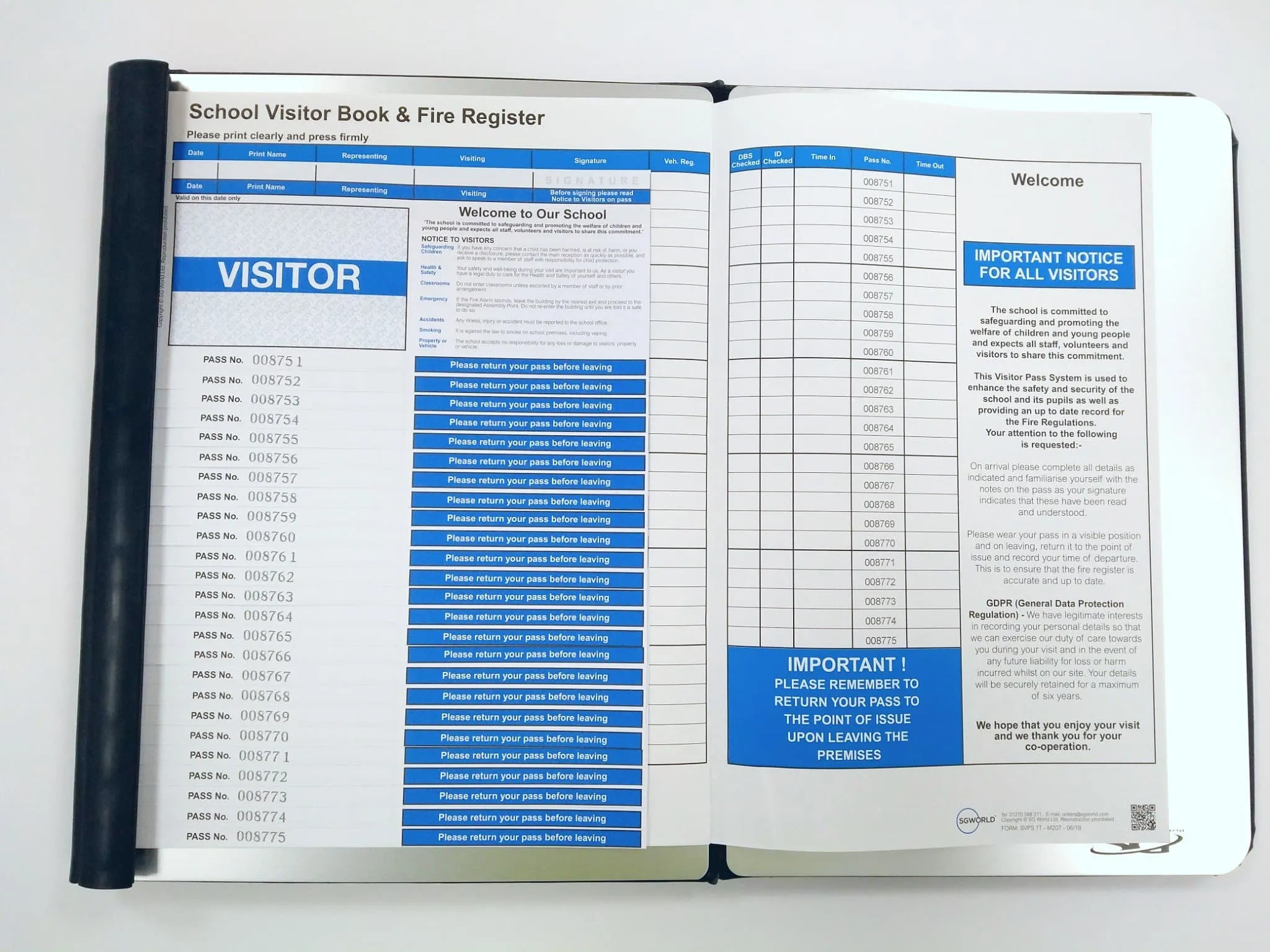 School Visitor Pass - Standard (Packs of 250)