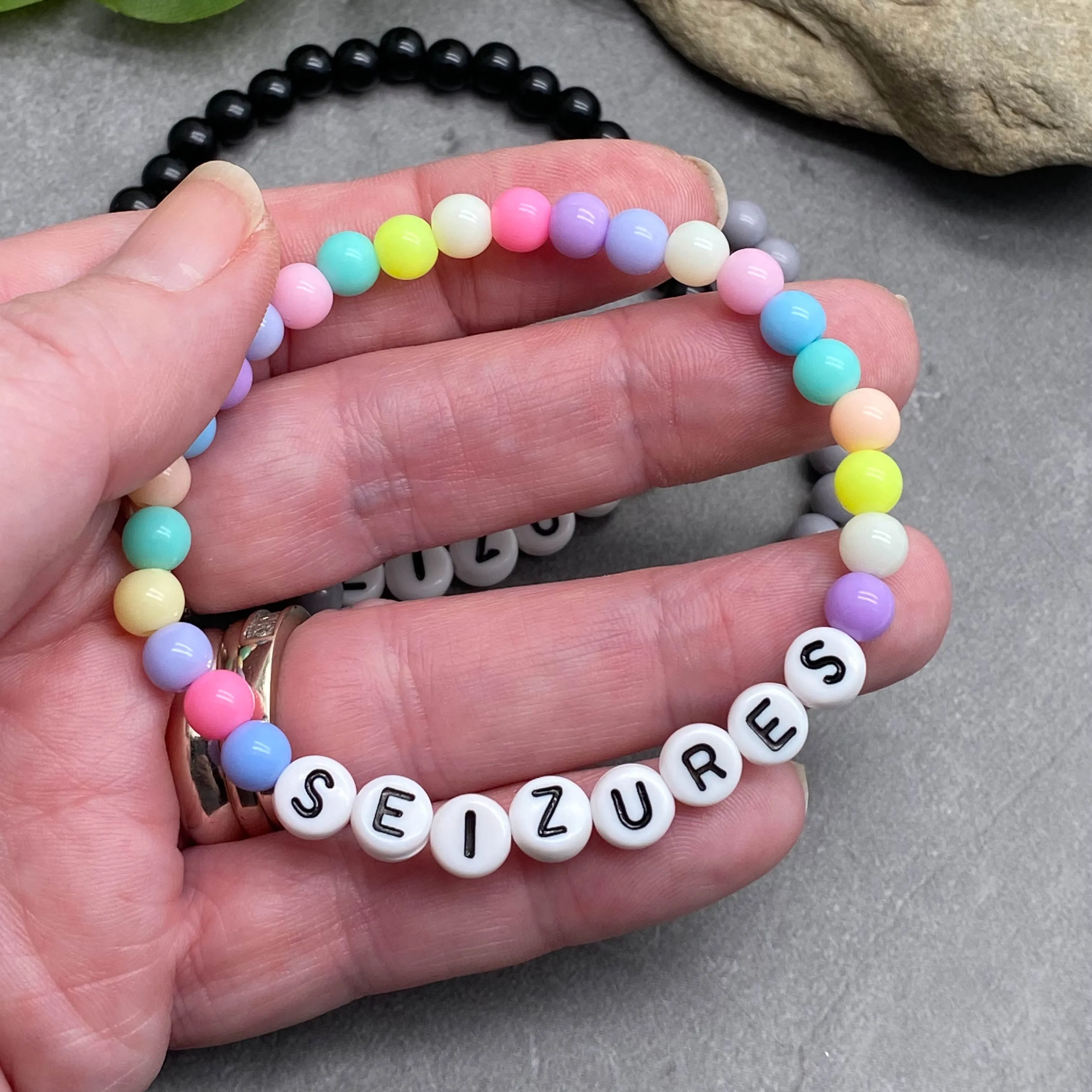 SEIZURES Acrylic Letter Bead Bracelet