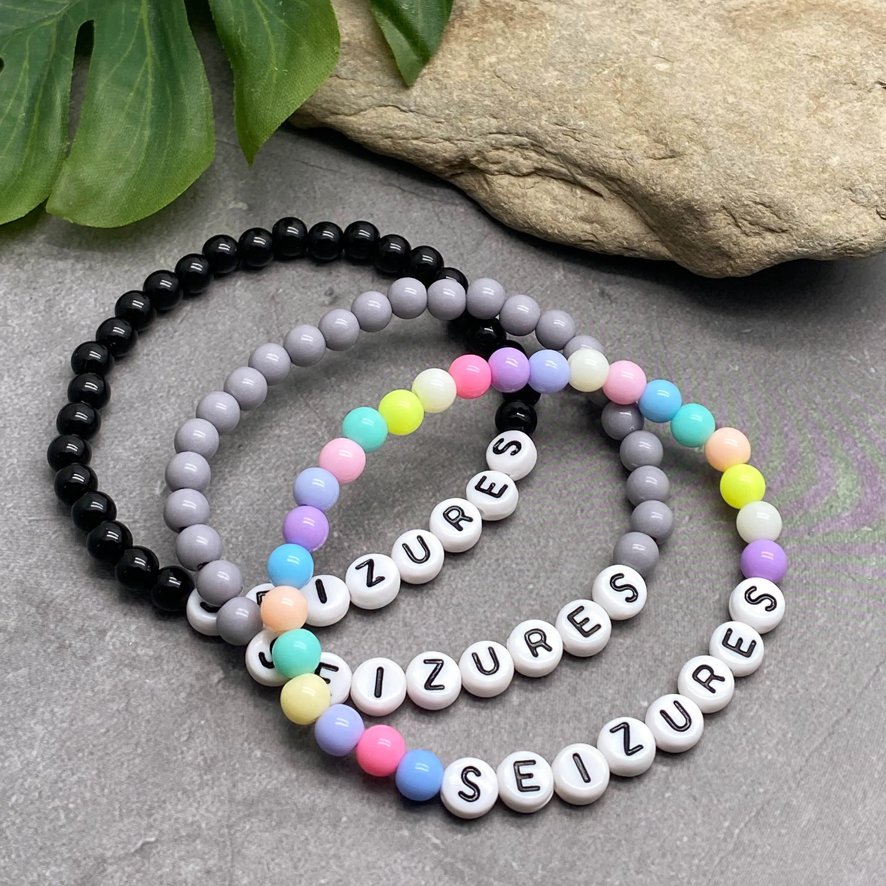 SEIZURES Acrylic Letter Bead Bracelet