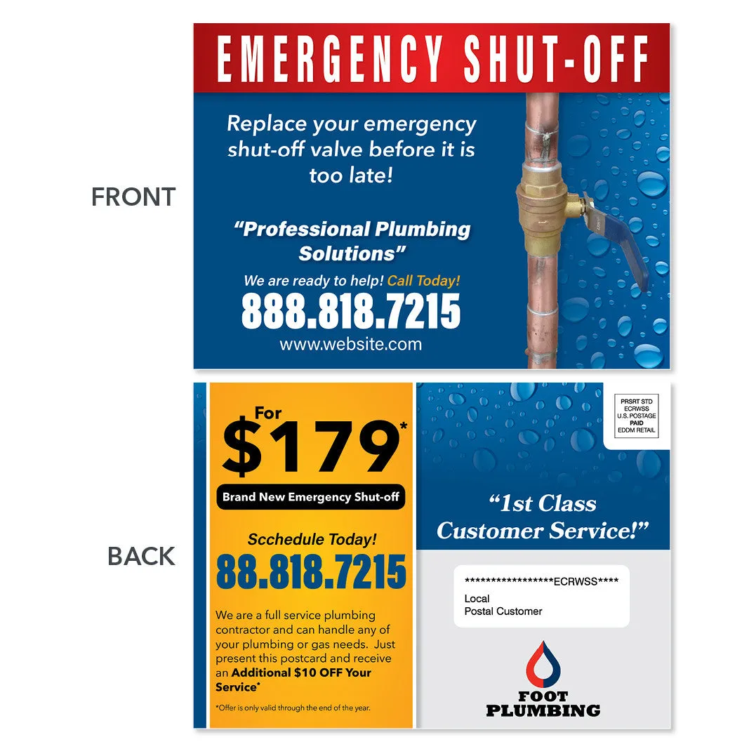 Shutoff Value EDDM Postcard