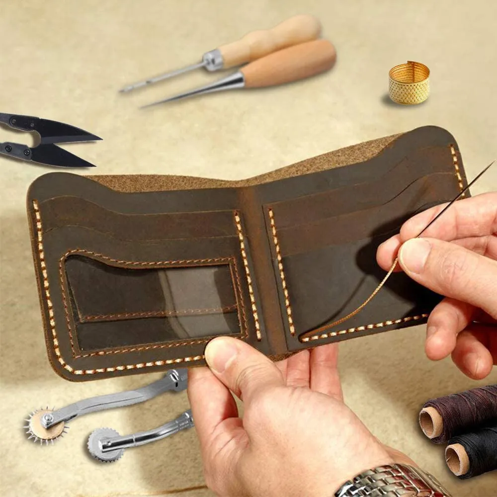 SIMPZIA 17 Pieces Leather Craft Tools for DIY Leather Artwork