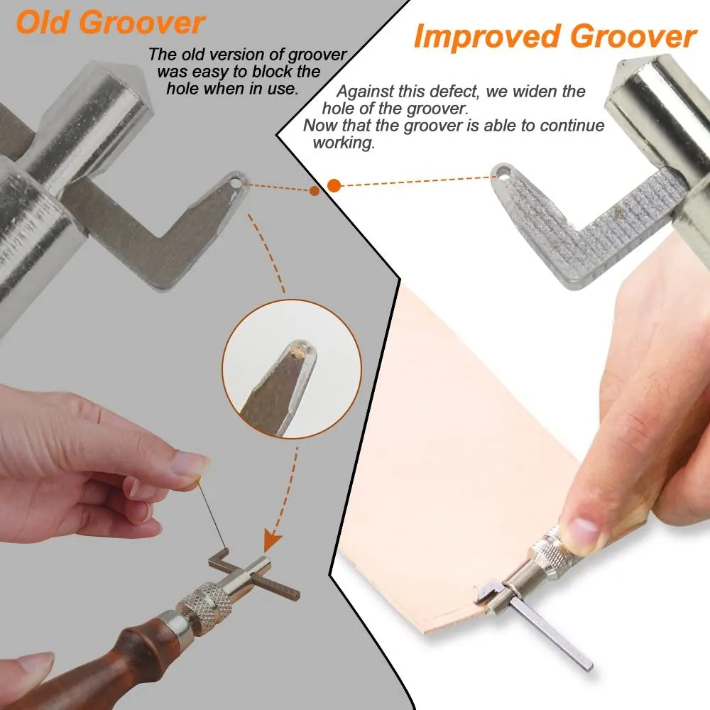 SIMPZIA 17 Pieces Leather Craft Tools for DIY Leather Artwork