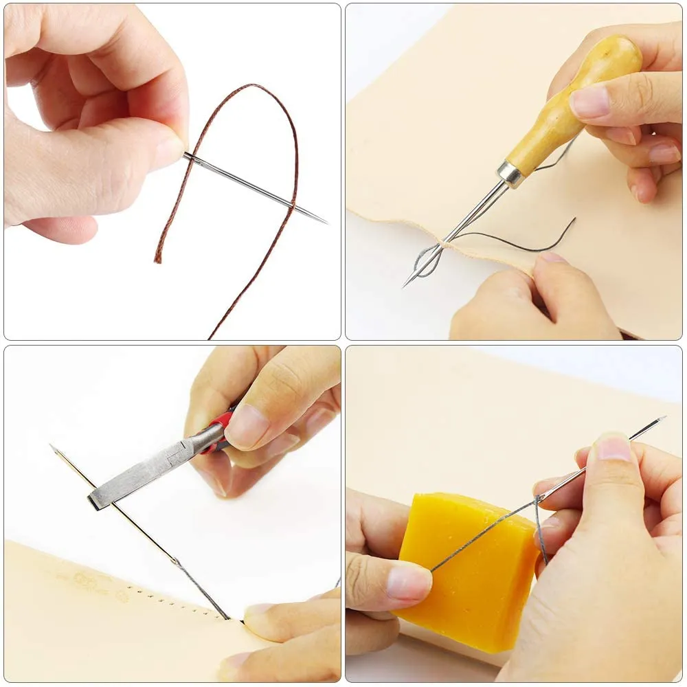 SIMPZIA 17 Pieces Leather Craft Tools for DIY Leather Artwork