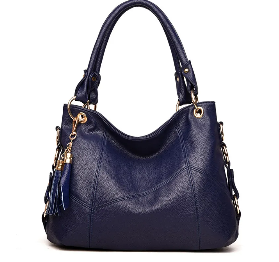 Soft and cute Leather tassel shoulder bag