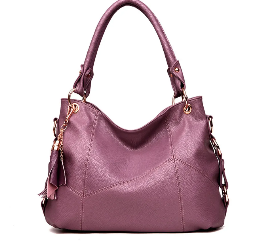 Soft and cute Leather tassel shoulder bag