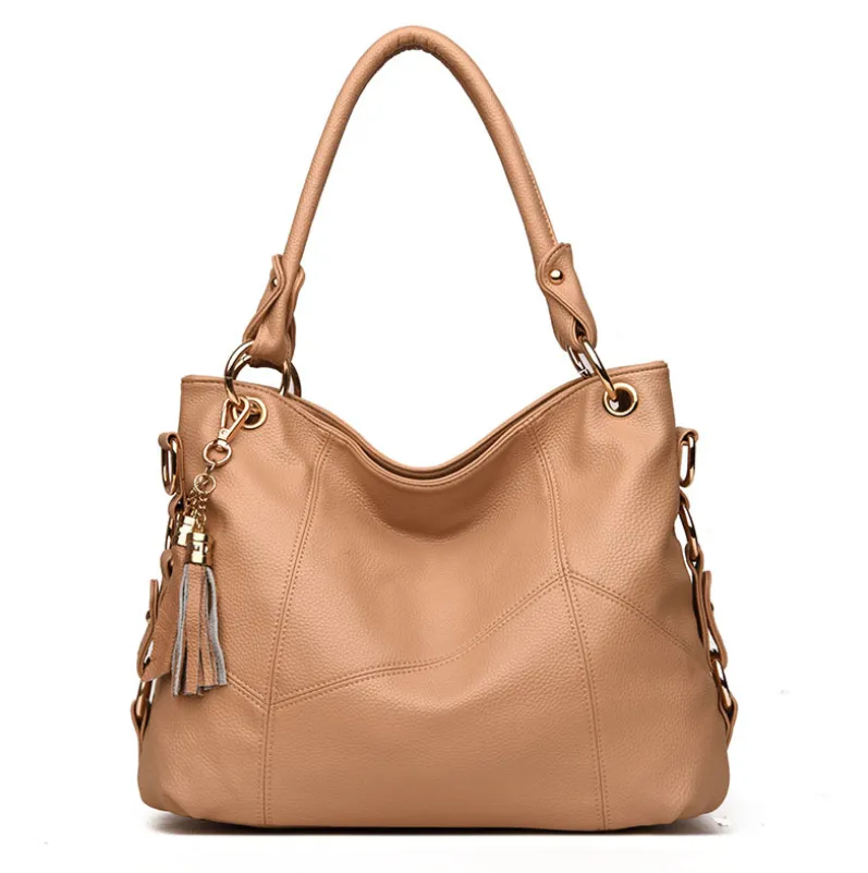 Soft and cute Leather tassel shoulder bag