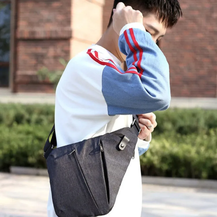 Sports Casual Men Crossbody Bag Large Capacity Multi-Pocket Single Shoulder Bag, Style: Right Shoulder Oxford Cloth (Black)