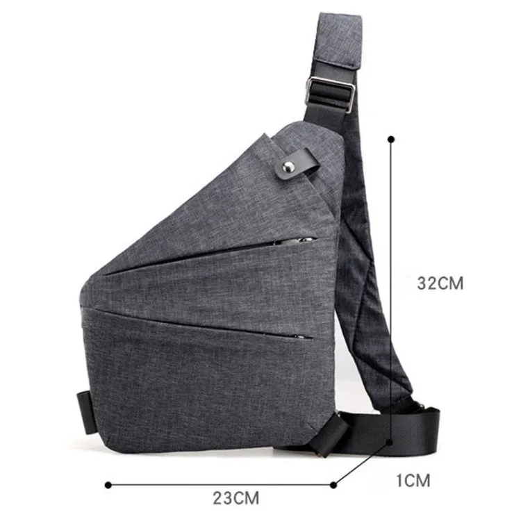 Sports Casual Men Crossbody Bag Large Capacity Multi-Pocket Single Shoulder Bag, Style: Right Shoulder Oxford Cloth (Black)
