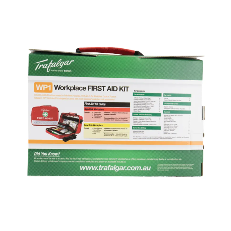 Trafalgar First Aid Kit Soft Case Pack Portable WP1 Compliant