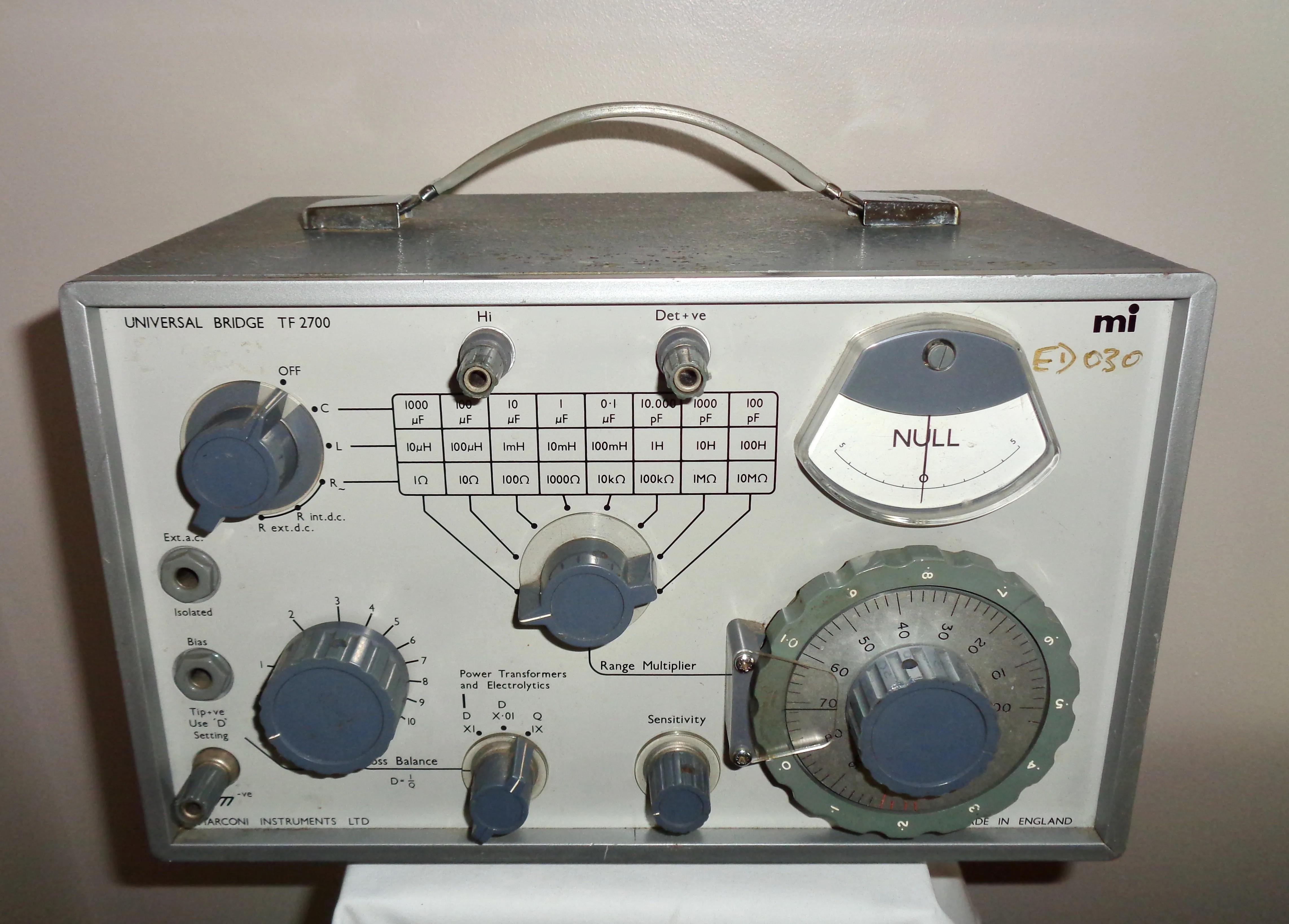 Vintage 1960 Universal LCR Bridge TF2700 By Marconi Instruments Ltd