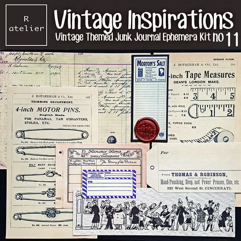 Vintage Inspirations Scrapbooking Paper Ephemera Kit (11)
