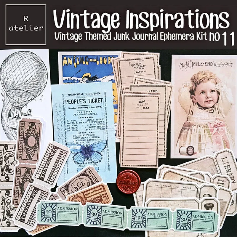 Vintage Inspirations Scrapbooking Paper Ephemera Kit (11)