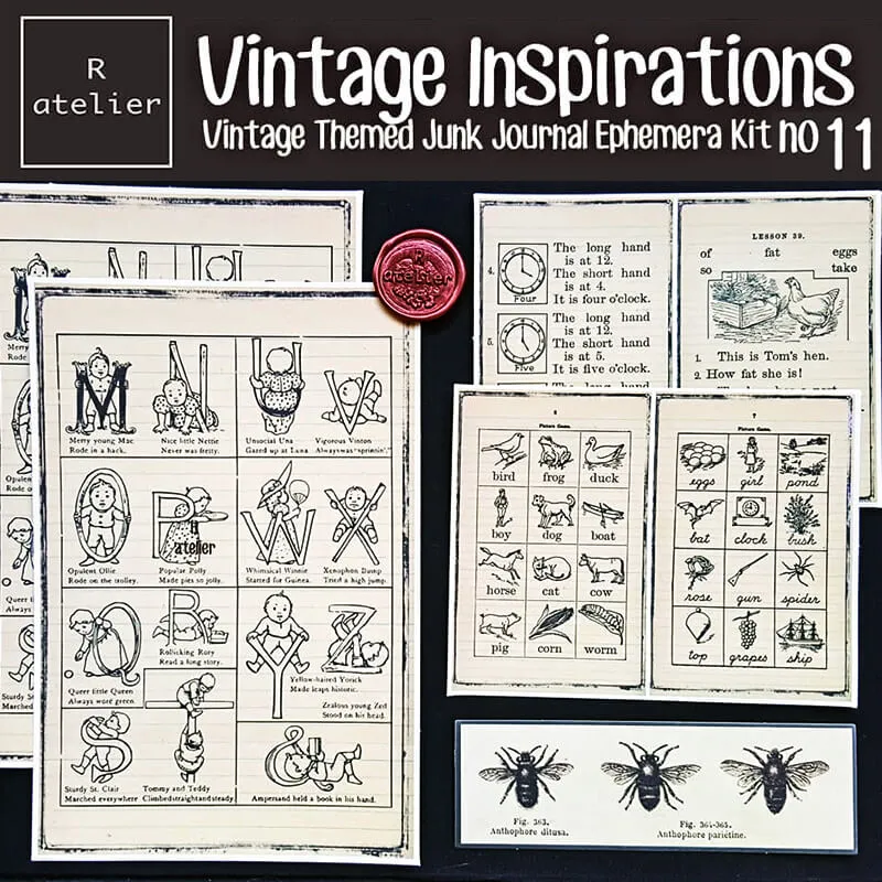 Vintage Inspirations Scrapbooking Paper Ephemera Kit (11)