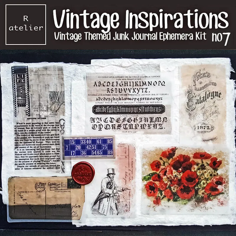 Vintage Inspirations Scrapbooking Paper Ephemera Kit (7)