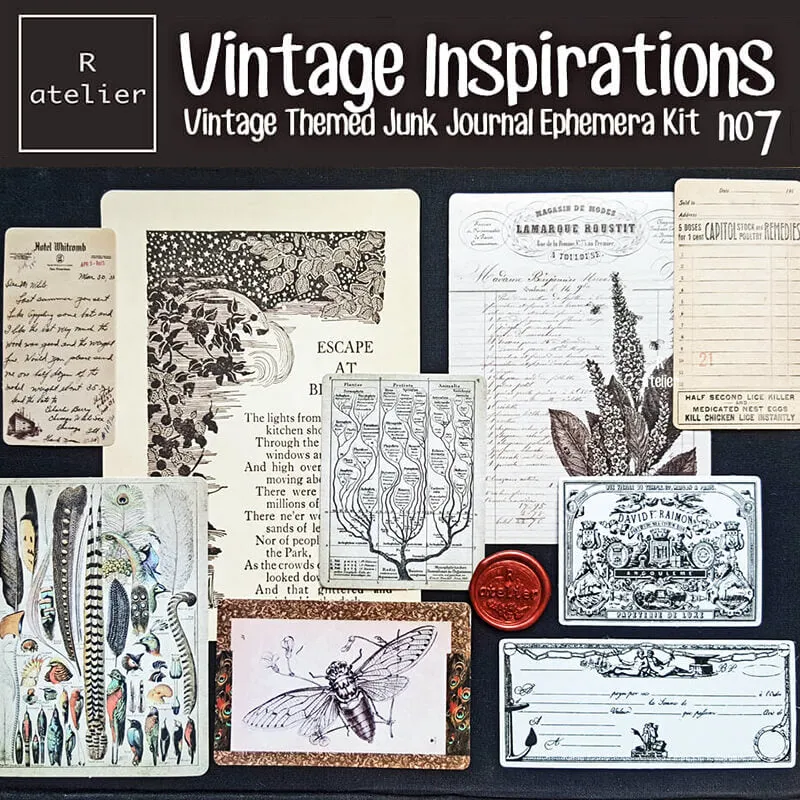 Vintage Inspirations Scrapbooking Paper Ephemera Kit (7)