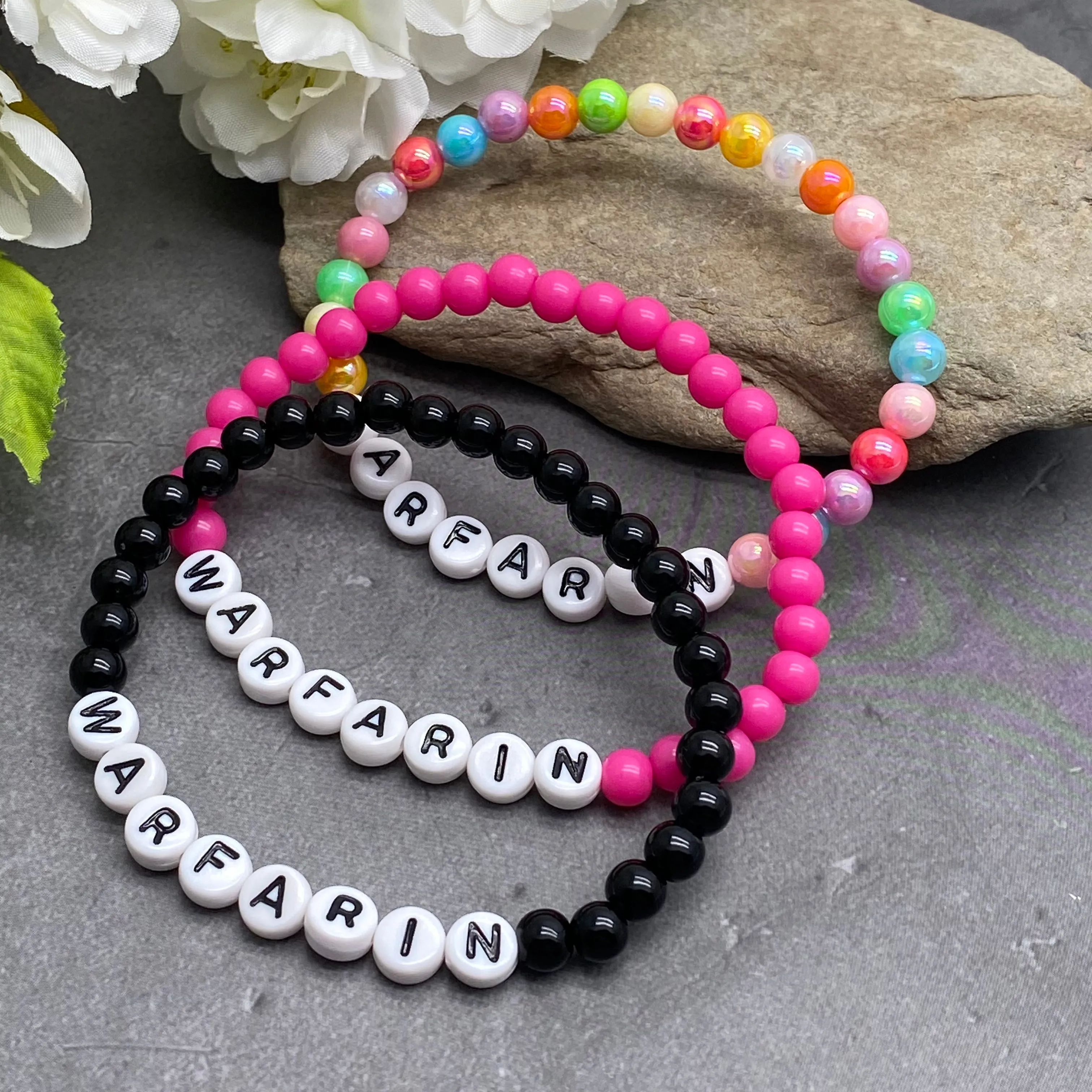 WARFARIN Acrylic Letter Bead Bracelet