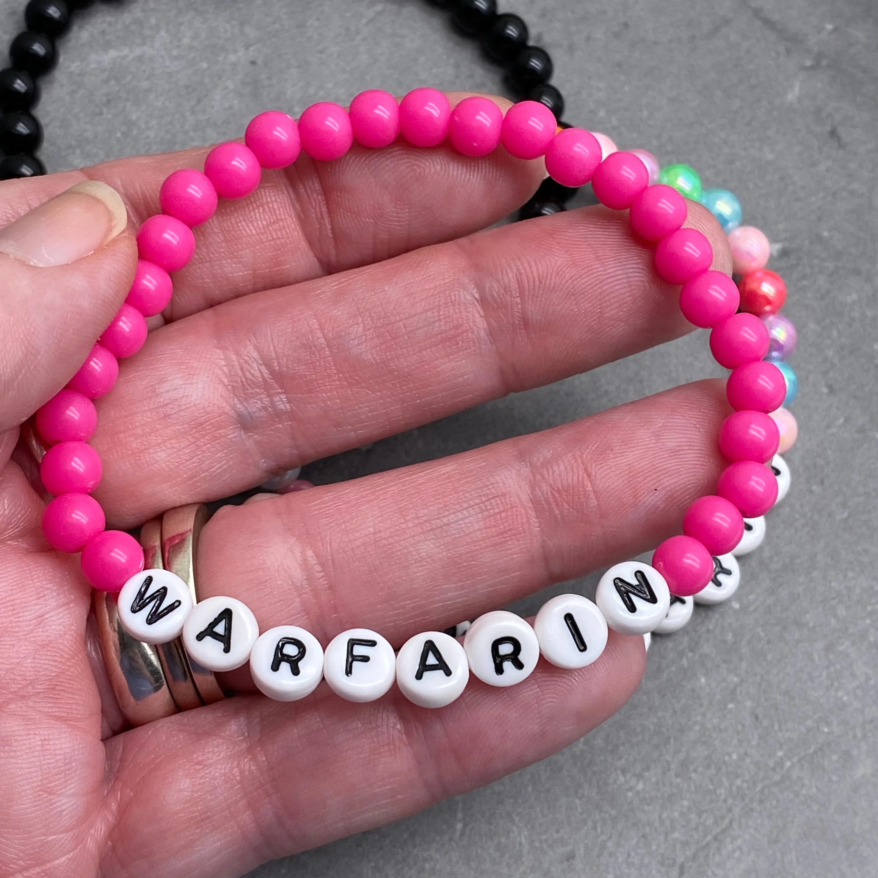 WARFARIN Acrylic Letter Bead Bracelet