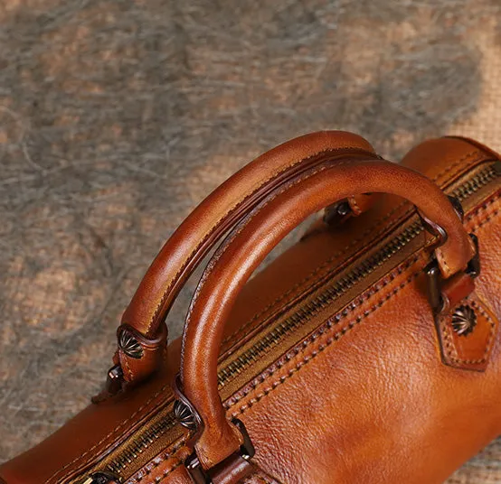 Womens Barrel Purse Genuine Leather Crossbody Bags For Women