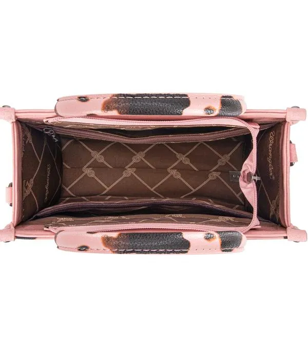 Wrangler Cow Print Concealed Carry Tote/Crossbody - Pink