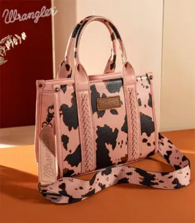Wrangler Cow Print Concealed Carry Tote/Crossbody - Pink