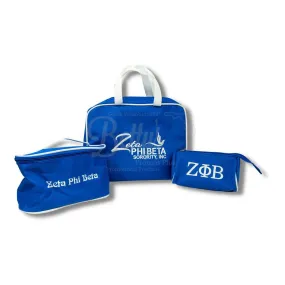 Zeta Phi Beta ΖΦΒ Toiletry Bag Set of 3 Makeup Travel Kit Bathroom and Luggage Organizer